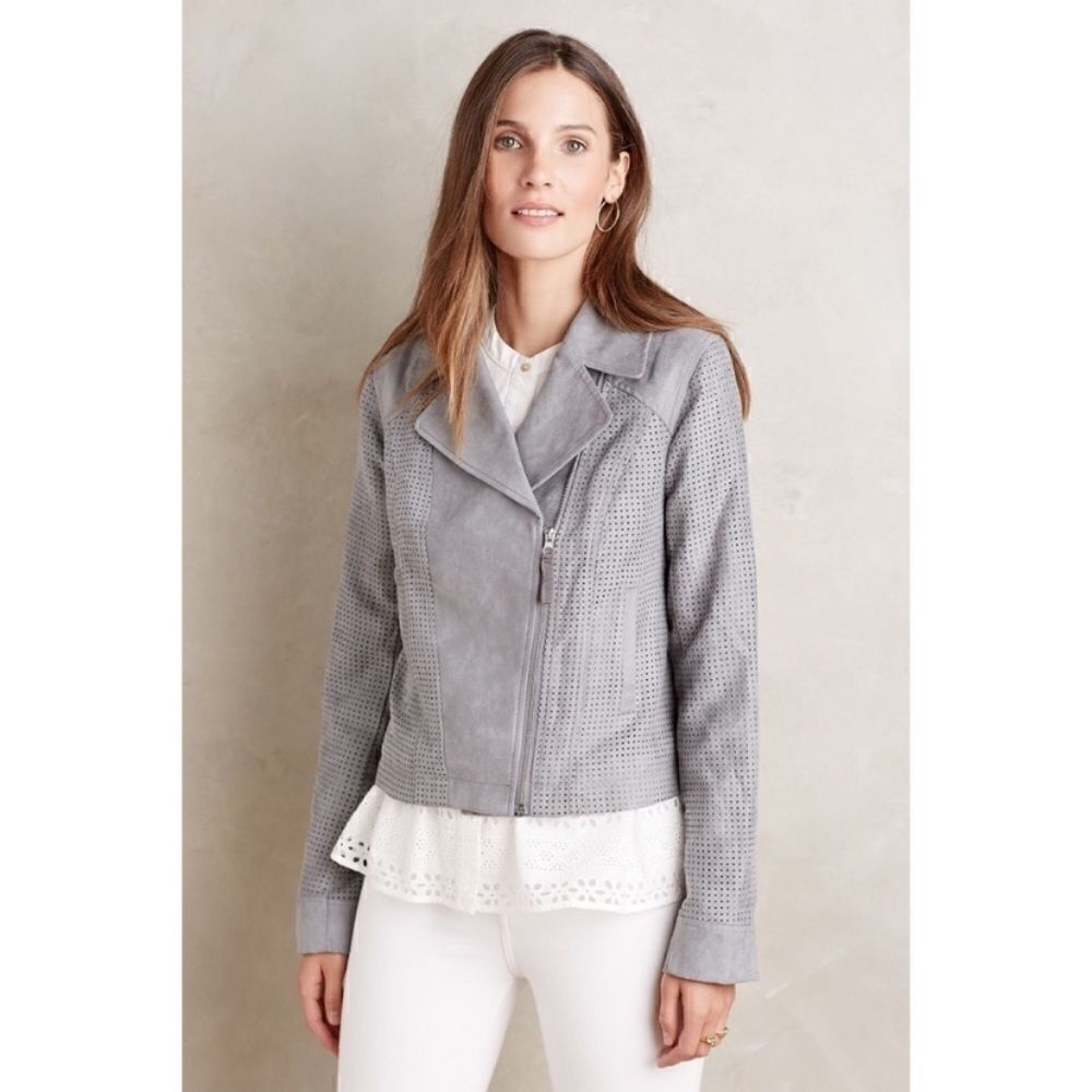Anthropologie Hei Hei Vegan Suede Moto Jacket